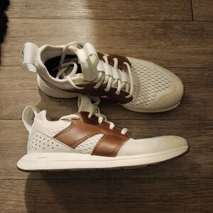 Womens White and Brown Athletic Shoes